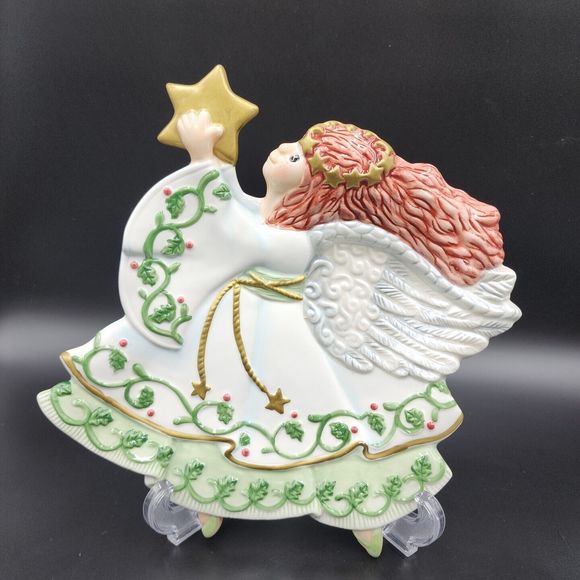 Fitz & Floyd Moon Beam Canapé Plate 2003 Christmas Angel Serving Snack Plate - Picture 2 of 10